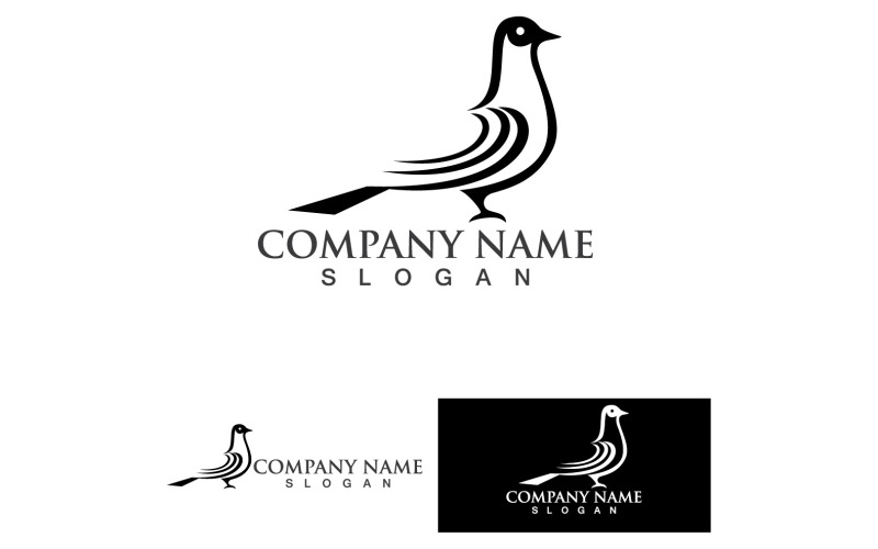 Pigeon Oiseau Logo Vector Icon V9