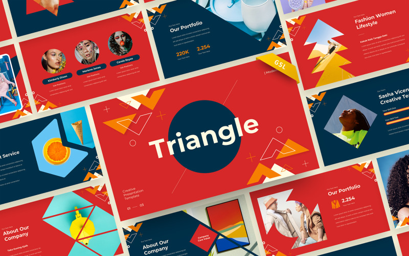 Triângulo - Modelo de slide criativo do Google