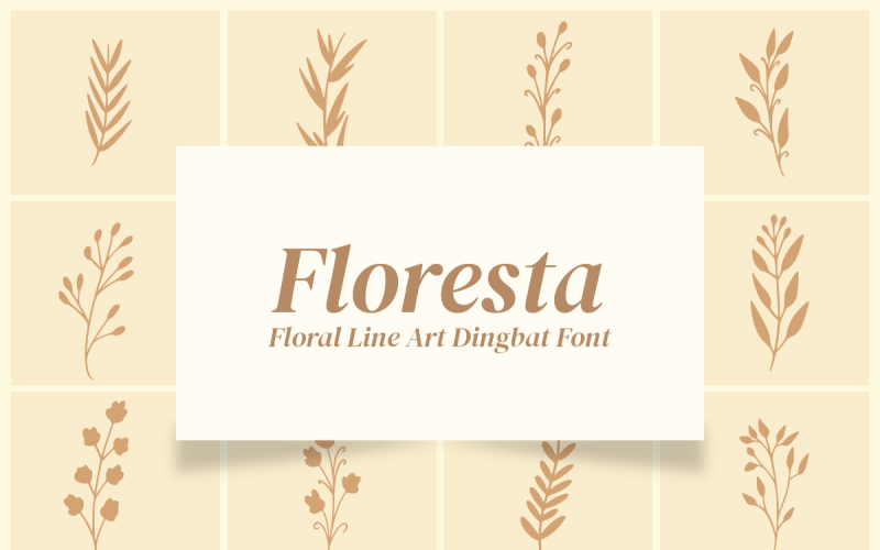 Floresta - Botanisch Dingbat-lettertype