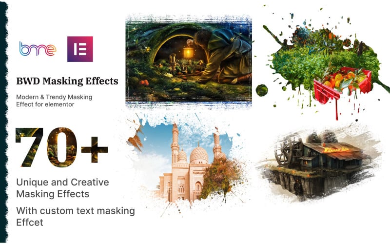 Masking Effects WordPress Plugin For Elementor With Image And Custom Text Masking
