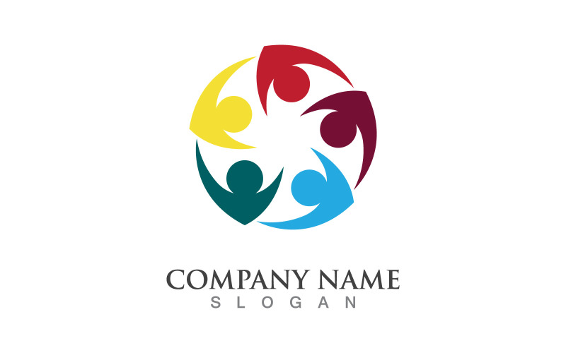 Community people logo template. Vector illustration. V2