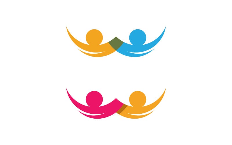 Community people logo template. Vector illustration. V3