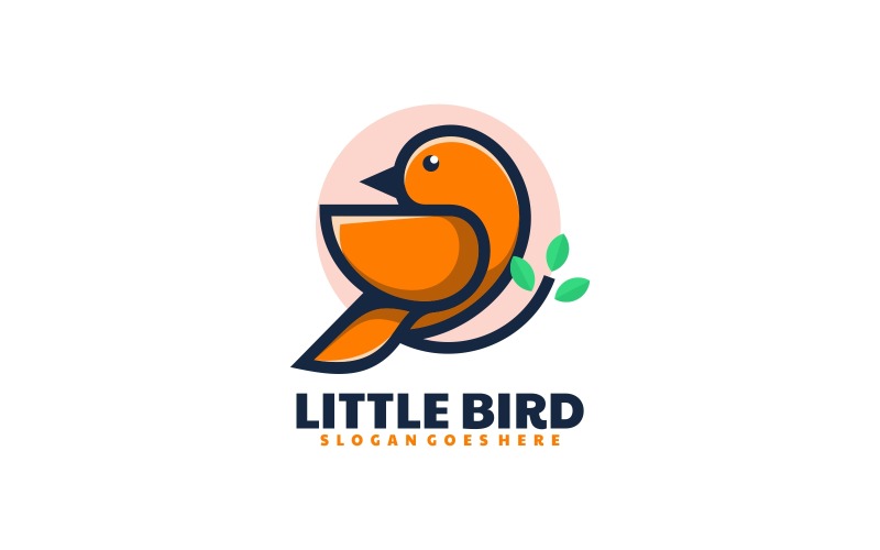 Kleiner Vogel einfacher Maskottchen-Logo-Stil