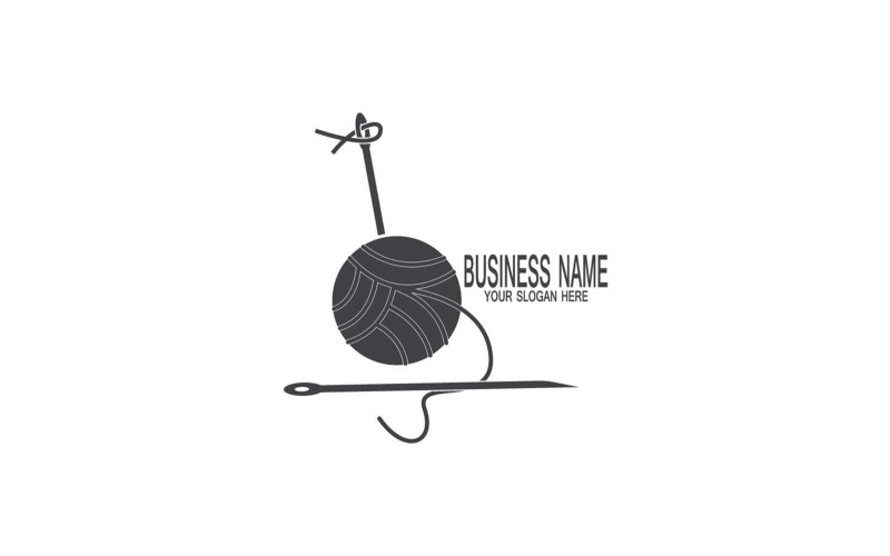 Logotipo criativo de silhueta de agulha preta vetor 2