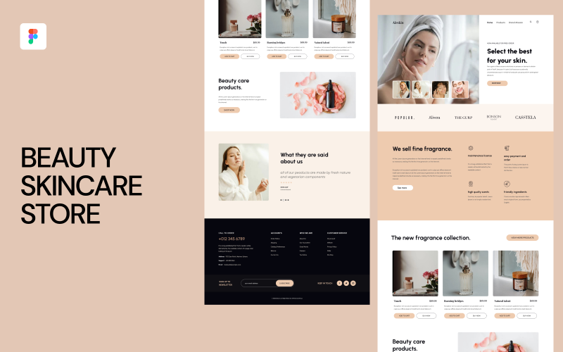 Modèle d'interface utilisateur de magasin de soins de la peau beauté