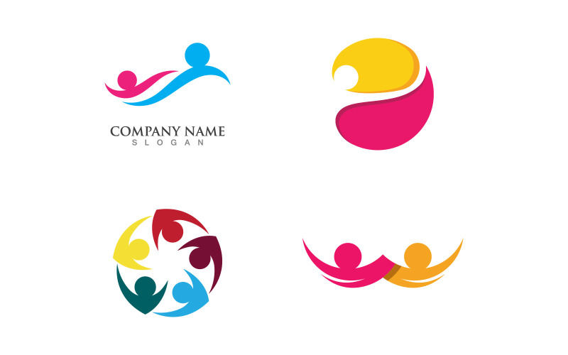 Modèle de logo de personnes de la communauté. Illustration vectorielle. V9
