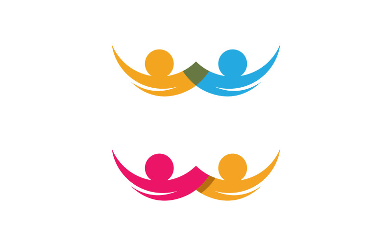 Modello di logo delle persone della comunità. Illustrazione vettoriale. V3