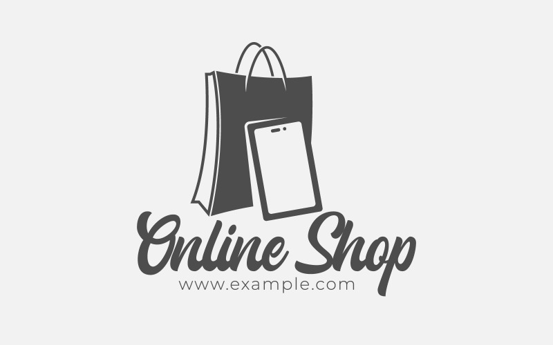 Online winkelen Logo ontwerpsjabloon voor e-commerce web of bedrijf
