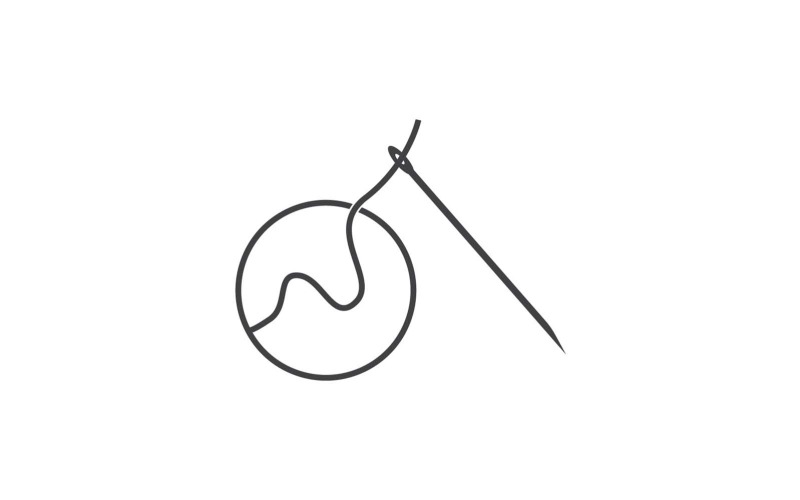 Logotipo criativo de silhueta de agulha preta vetor 7