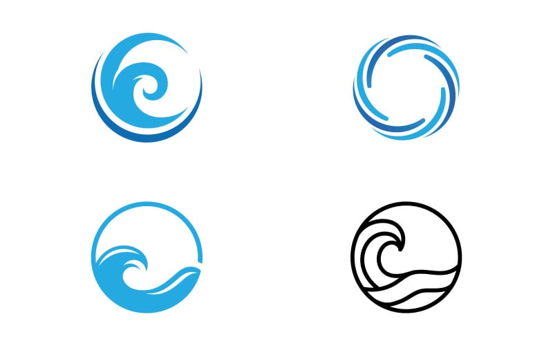 Water Wave logo template. Vector illustration. V10
