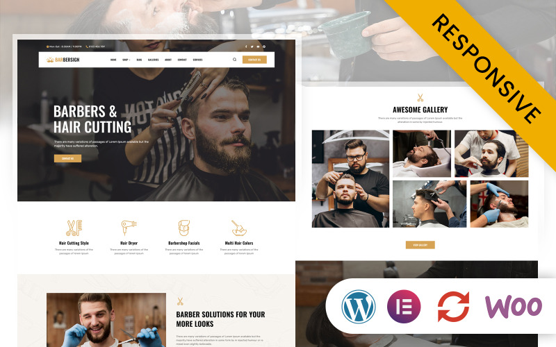 Barbersign – fodrász, fodrászat és tetováló üzlet Elementor WordPress reszponzív téma