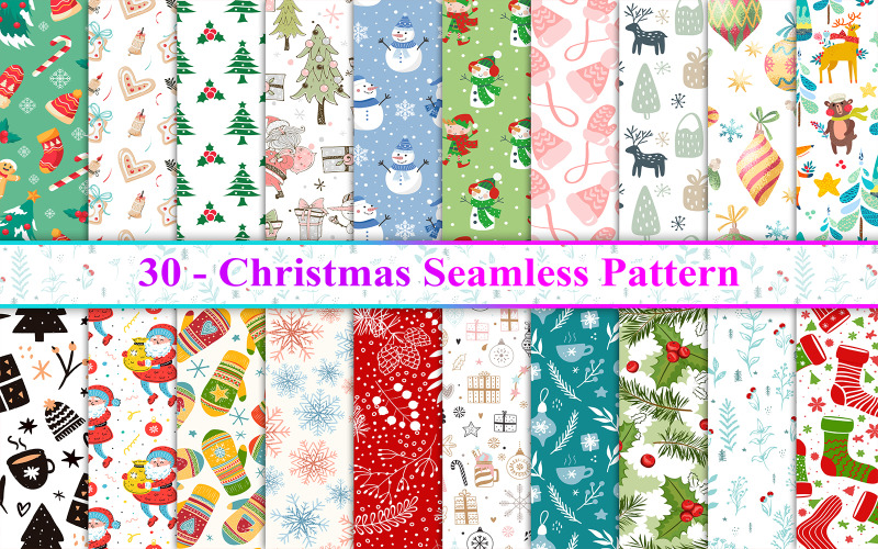 Christmas Seamless Pattern, Christmas Pattern, Christmas Background