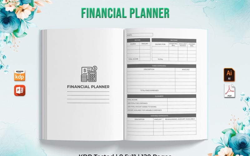 Editable Finance Planner Kdp Interior - TemplateMonster