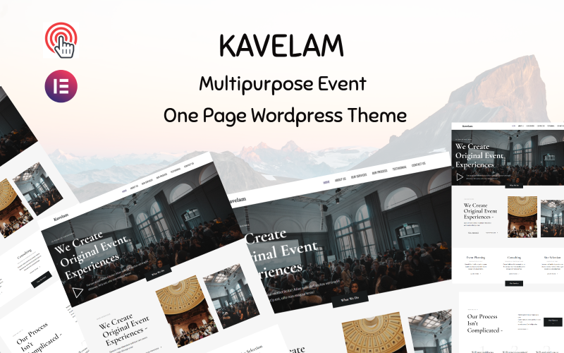 Kavelam – багатофункціональна односторінкова тема WordPress для організації подій