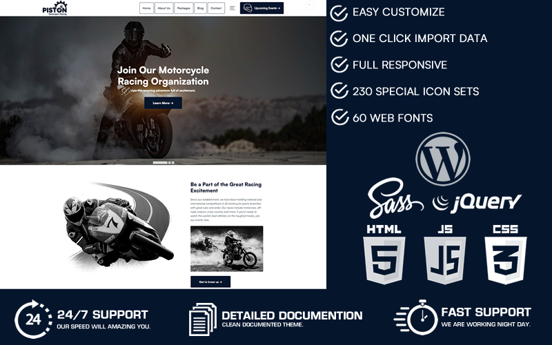 Piston - Motorsport Racing WordPress-thema