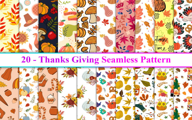 Thanks Giving Seamless Pattern, Thanks Giving Pattern, Thanks Giving Background