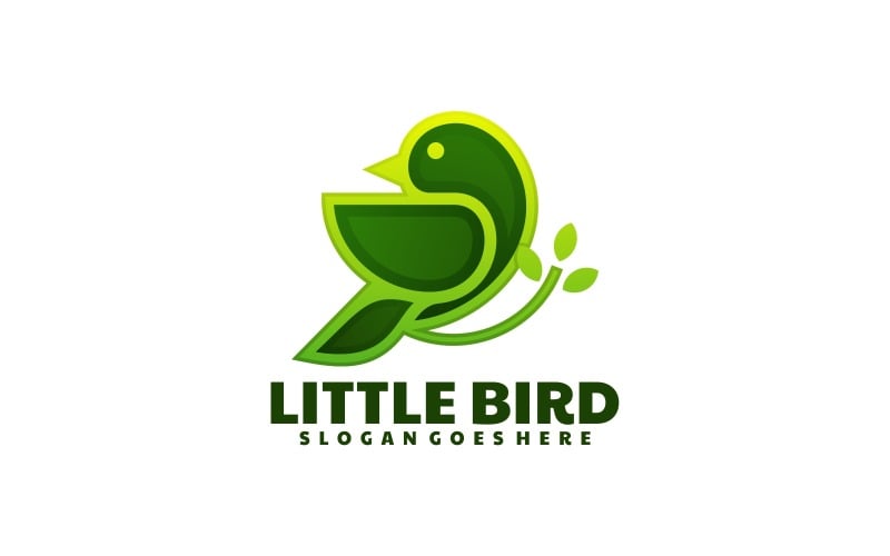 Logo dell'arte della linea sfumata di uccellino