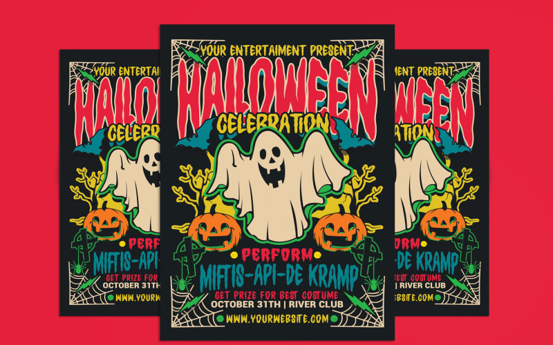 Plantilla de volante de fiesta de Halloween