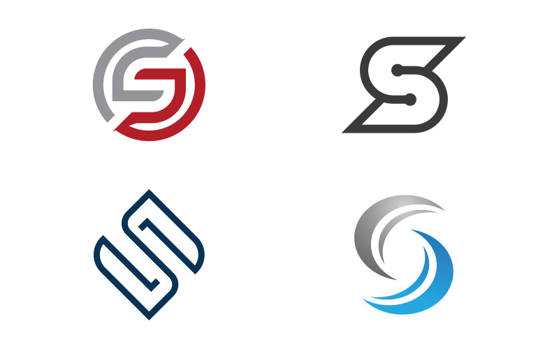 Шаблон логотипа буквы S. Векторная иллюстрация. V11