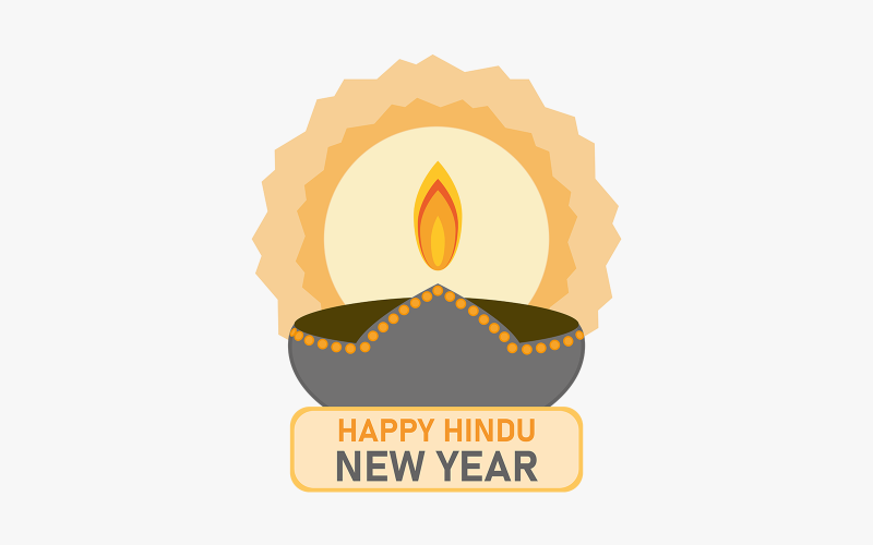 Vecteur de conception de joyeux nouvel an hindou