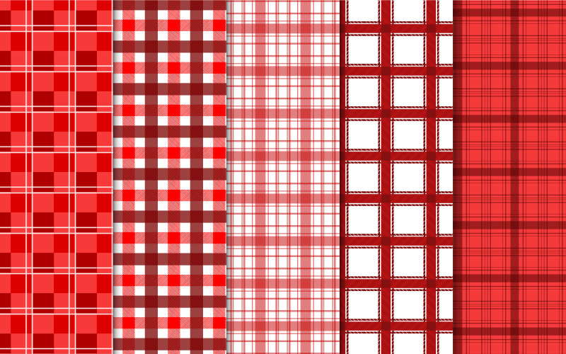 Vetores de Gingham Conjunto De Padrões Perfeitos Texturas Xadrez