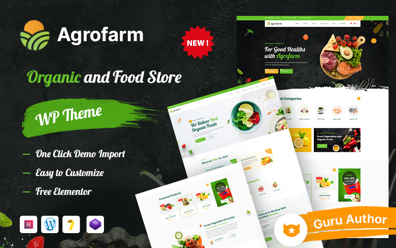 Agrofarm - тема WordPress для магазину органічних продуктів харчування та сільського господарства.