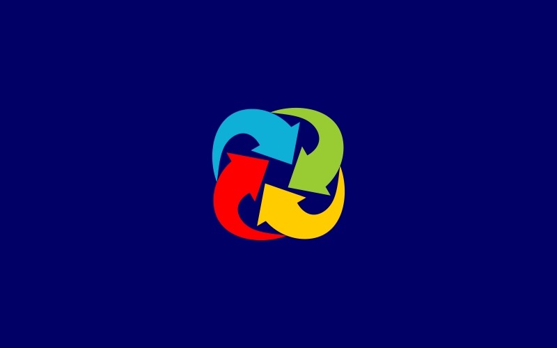 Logo intégré connecté par flèche