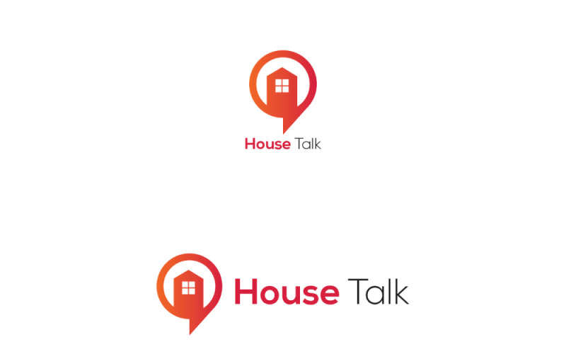 Modern Minimal Elemental House Property Talk House Logotyp Mall