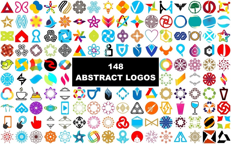 148 Nowoczesne abstrakcyjne logo wektorowe