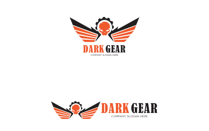 Шаблон логотипа черепа Dark Gear