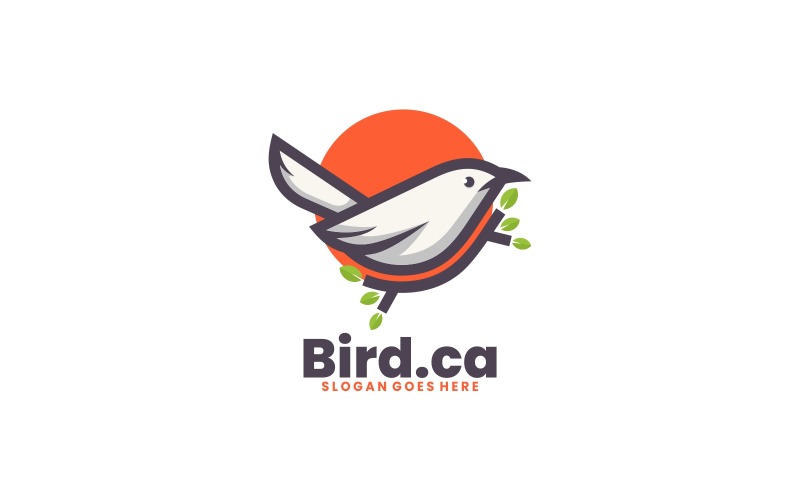 Vogel-einfaches Maskottchen-Logo Vol.6