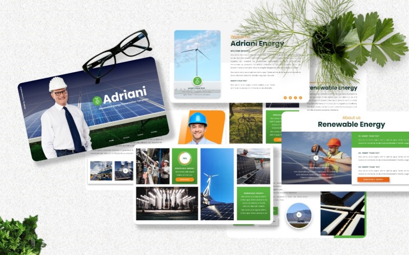 Adriani - Plantilla de PowerPoint de fuente de alimentación alternativa