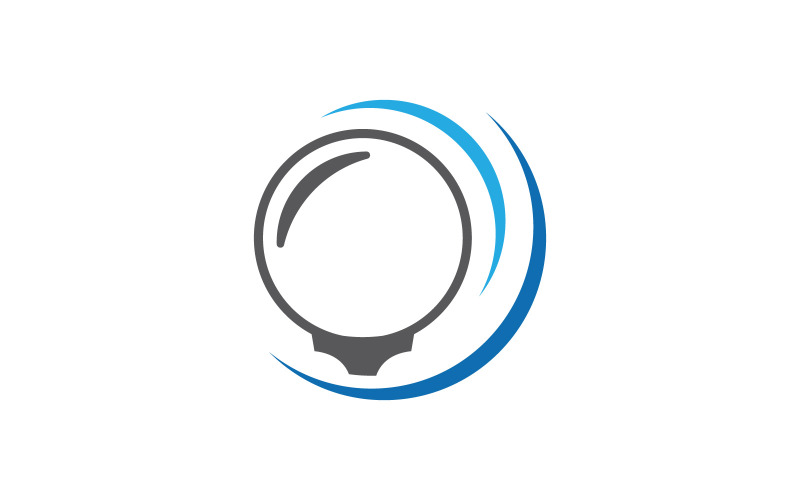 Golf logo with ball design elements.V9