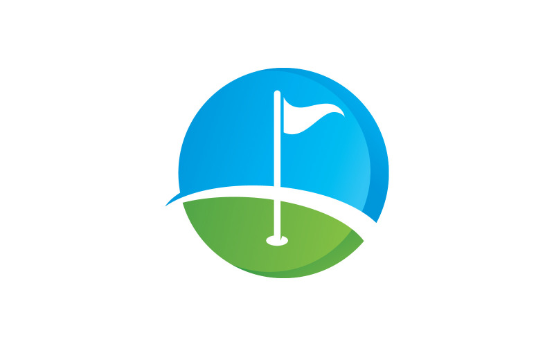 Golf logotyp med boll designelement.V8