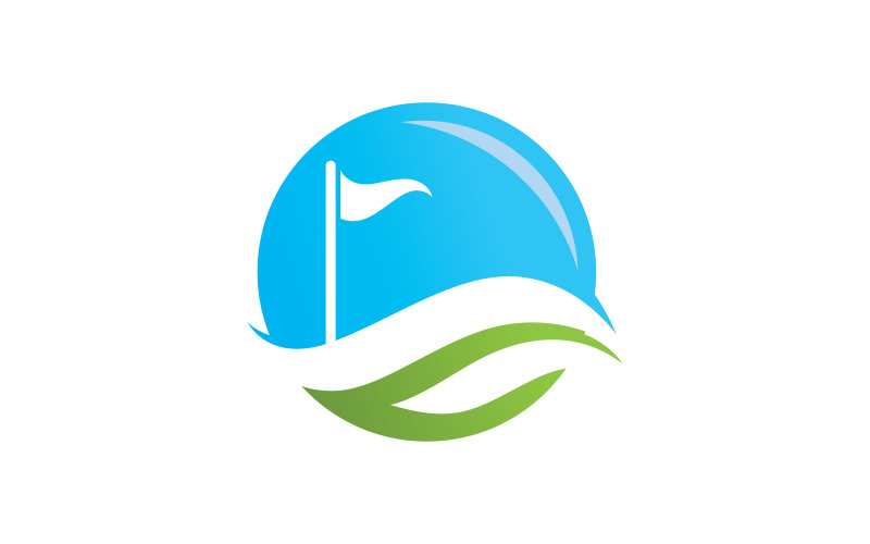 Golfové logo s prvky návrhu míče. V10