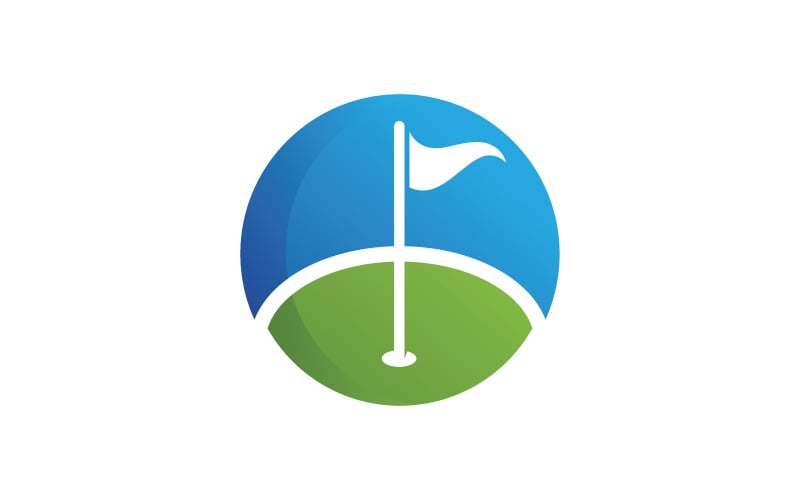 Logotipo de golfe com elementos de design de bola.V11