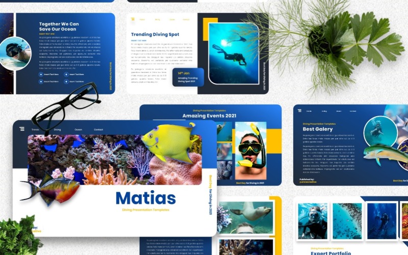 Matias - Potápěčský sport šablona Googleslide