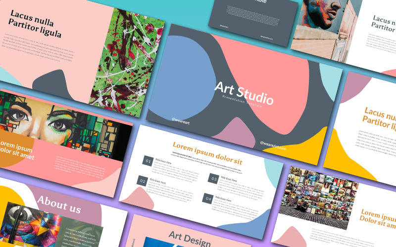 Powerpoint Sample Art Modelo de Powerpoint Nós Somos Art Studio - TemplateMonster