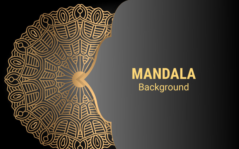 Luxe mandala-vector met gouden stijlsjablonen