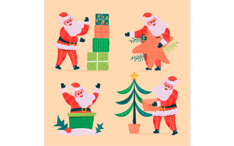 Ilustração de personagens de Papai Noel