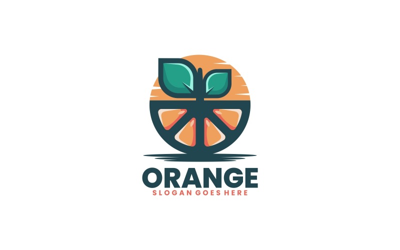Orangefarbene einfache Logo-Vorlage 1