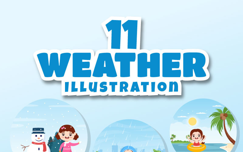 11 soorten weersomstandigheden Illustratie