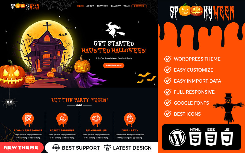 SpookyWeen - Um tema premium para WordPress de Halloween