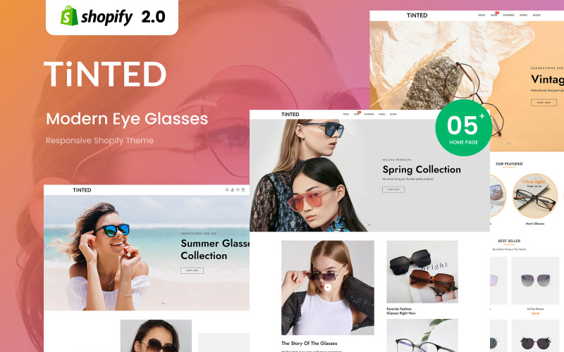 Teinté - Thème Shopify réactif pour lunettes modernes
