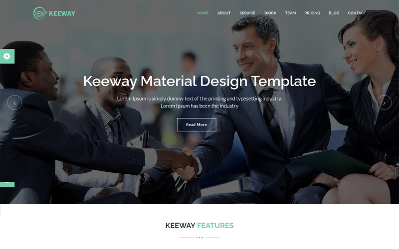 Keeway - 材料设计机构登陆页面模板