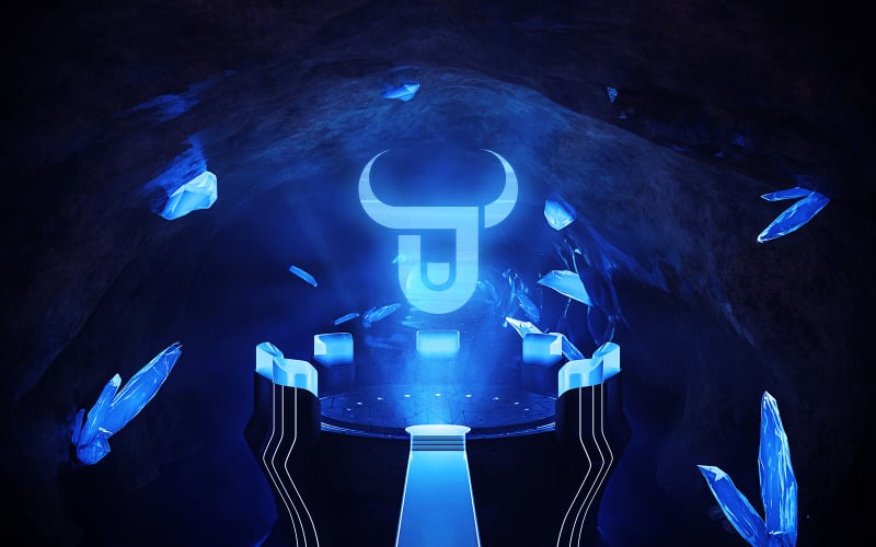 Maqueta de holograma de cueva de cristal