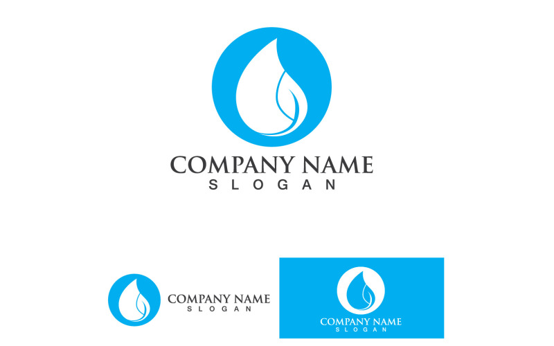 Water Drop Nature Logo Vector Design Mall V
