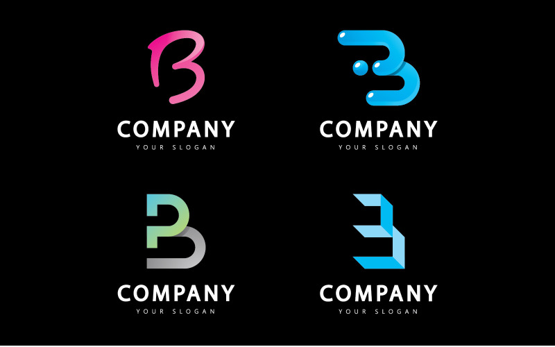 B betű ikon logó tervezés V5