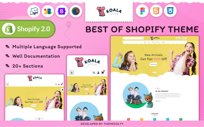 Koala Little Kids, Toys, Play, Fashion Shopify 2.0 响应式主题