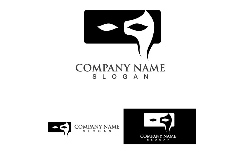 Logo maschera e modello di disegno vettoriale simbolo 4